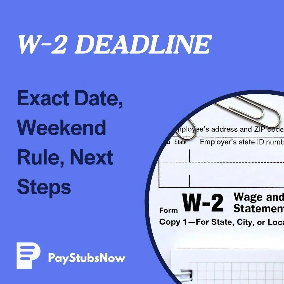 W-2 Deadline 2025: Exact Date, Weekend Rule, Next Steps