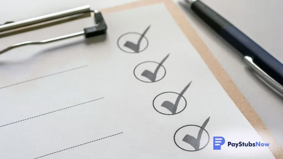 A clipboard displays a checklist with all payroll tasks marked as complete